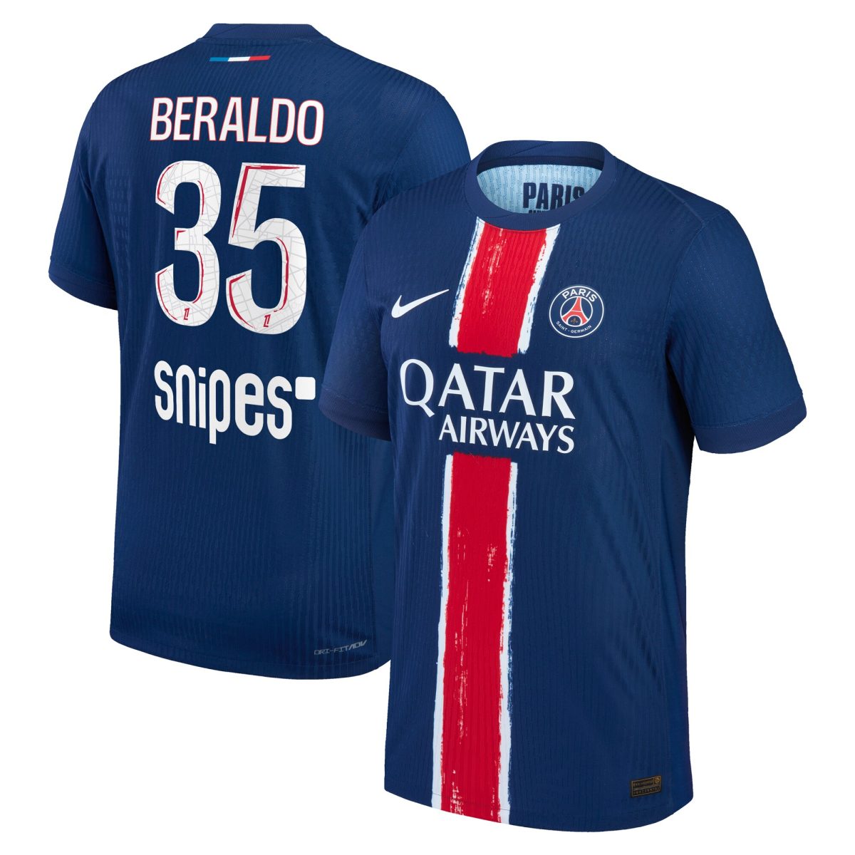 maillot domicile match psg nike dri-fit adv 2425 avec flocage beraldo 35 Série | Maillots et Vêtements PSG Exclusifs sur PSG Shop