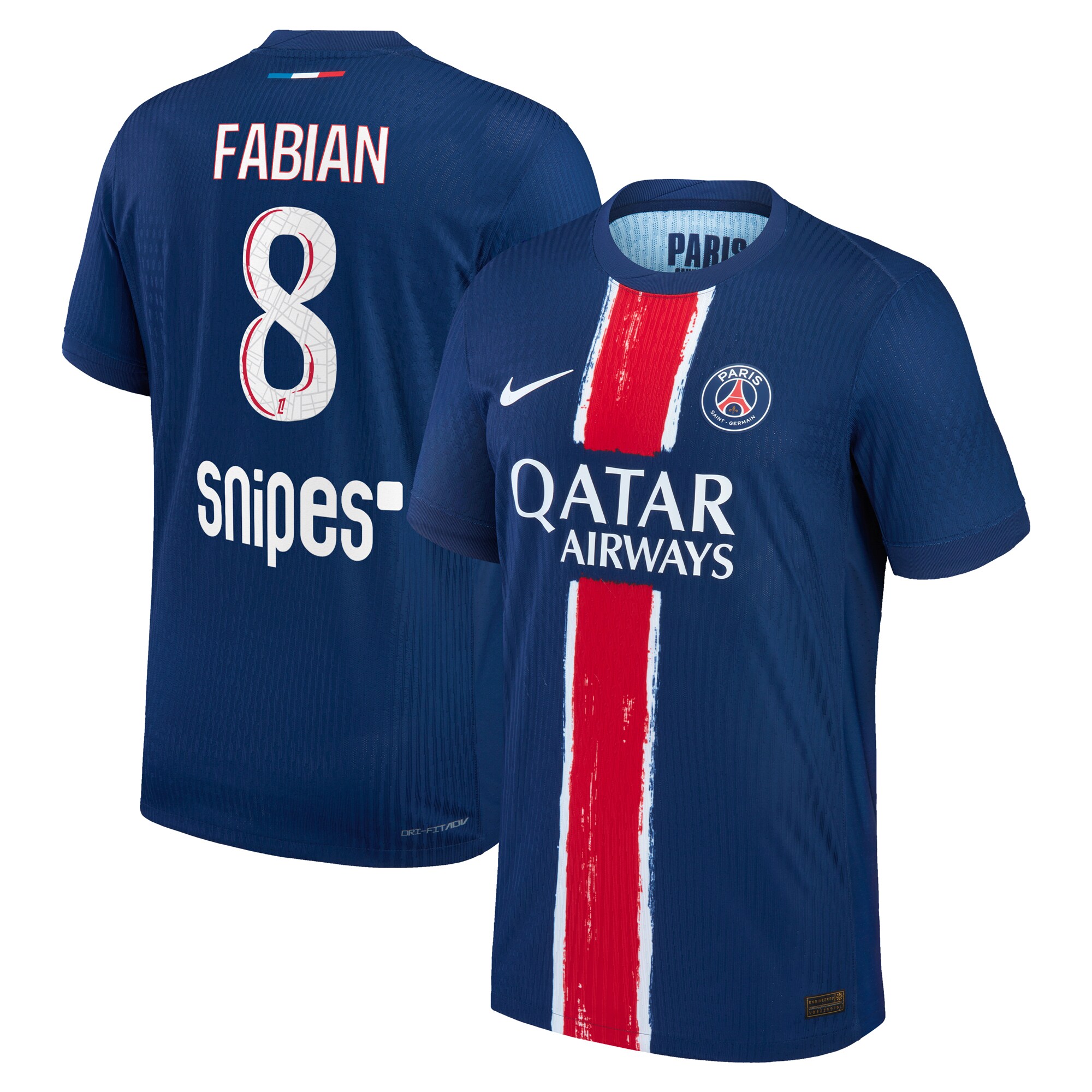 maillot domicile match psg nike dri-fit adv 2425 avec flocage fabian 8 Série | Maillots et Vêtements PSG Exclusifs sur PSG Shop