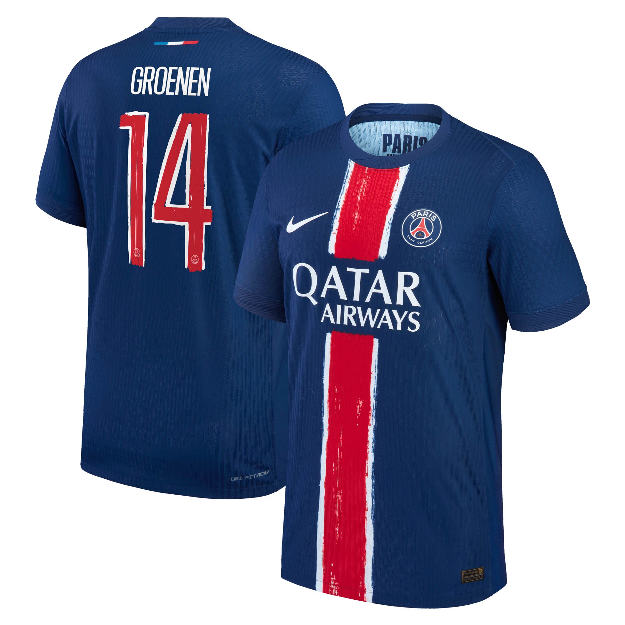 maillot domicile match psg nike dri-fit adv 2425 avec flocage groenen 14 Série | Maillots et Vêtements PSG Exclusifs sur PSG Shop