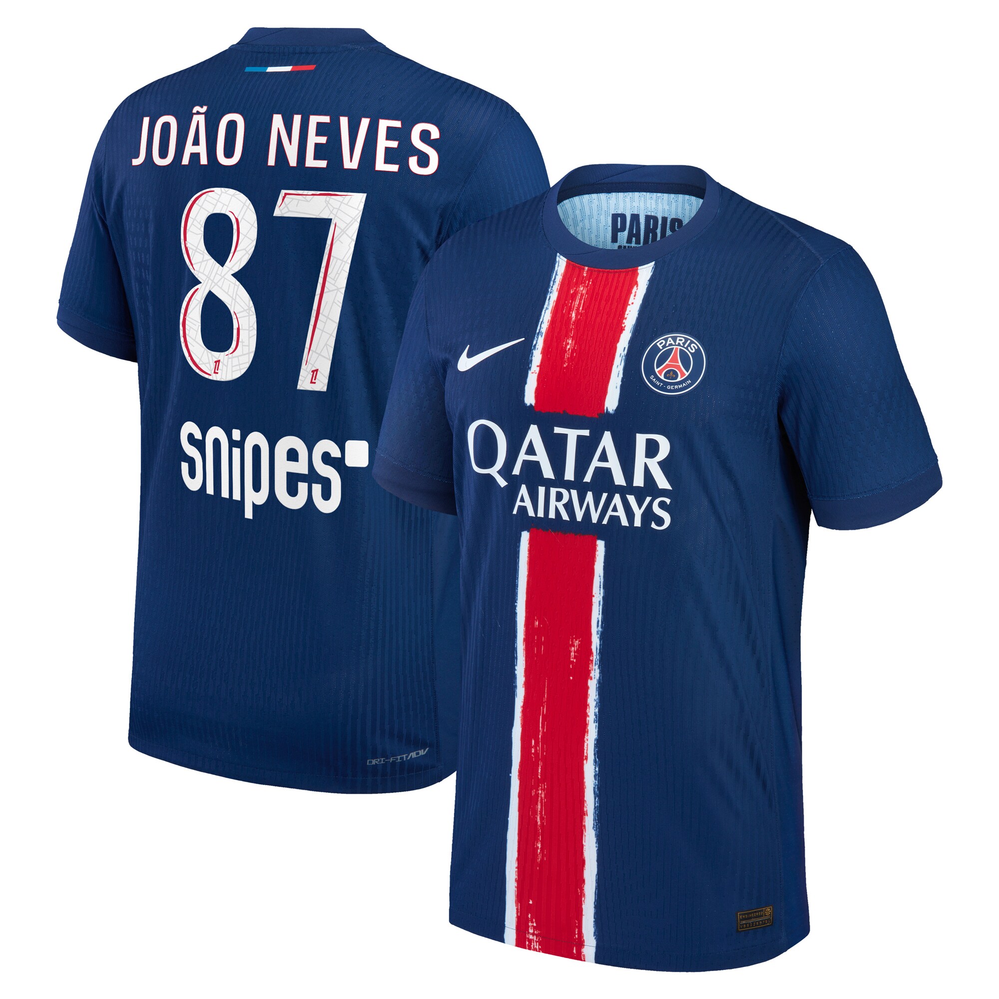 maillot domicile match psg nike dri-fit adv 2425 avec flocage joao neves 87 Série | Maillots et Vêtements PSG Exclusifs sur PSG Shop