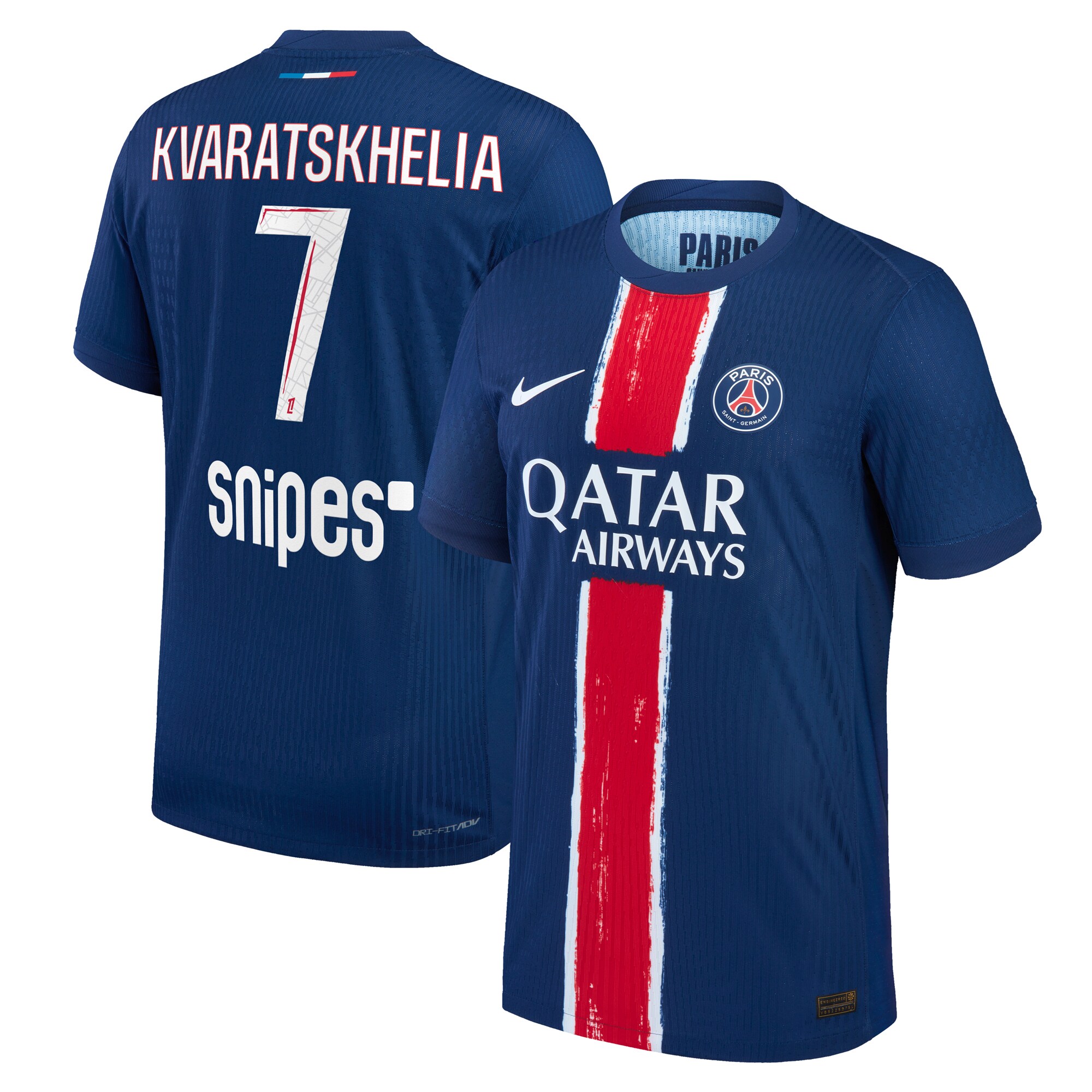 maillot domicile match psg nike dri-fit adv 2425 avec flocage kvaratskhelia 7 Série | Maillots et Vêtements PSG Exclusifs sur PSG Shop
