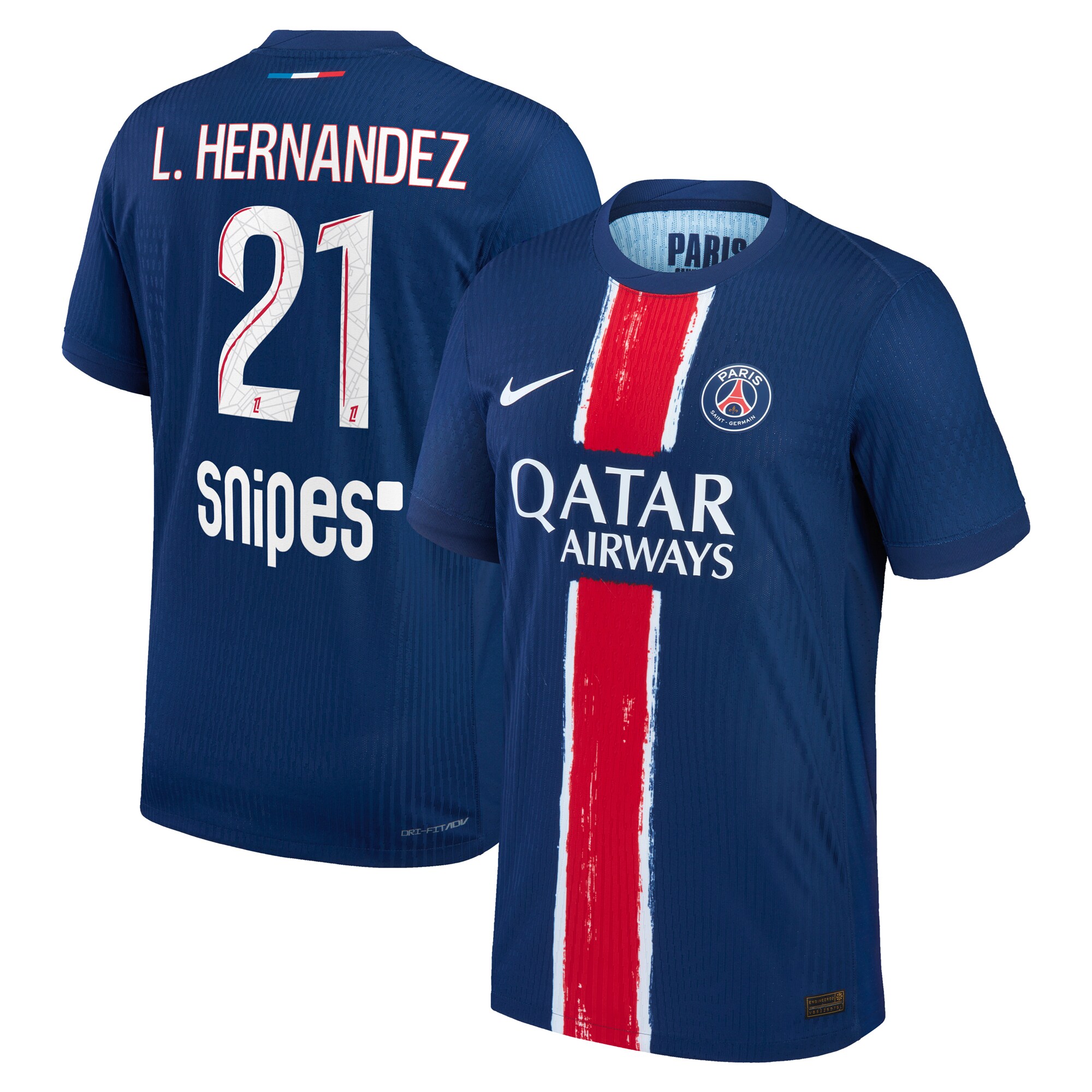 maillot domicile match psg nike dri-fit adv 2425 avec flocage l.hernandez 21 Série | Maillots et Vêtements PSG Exclusifs sur PSG Shop