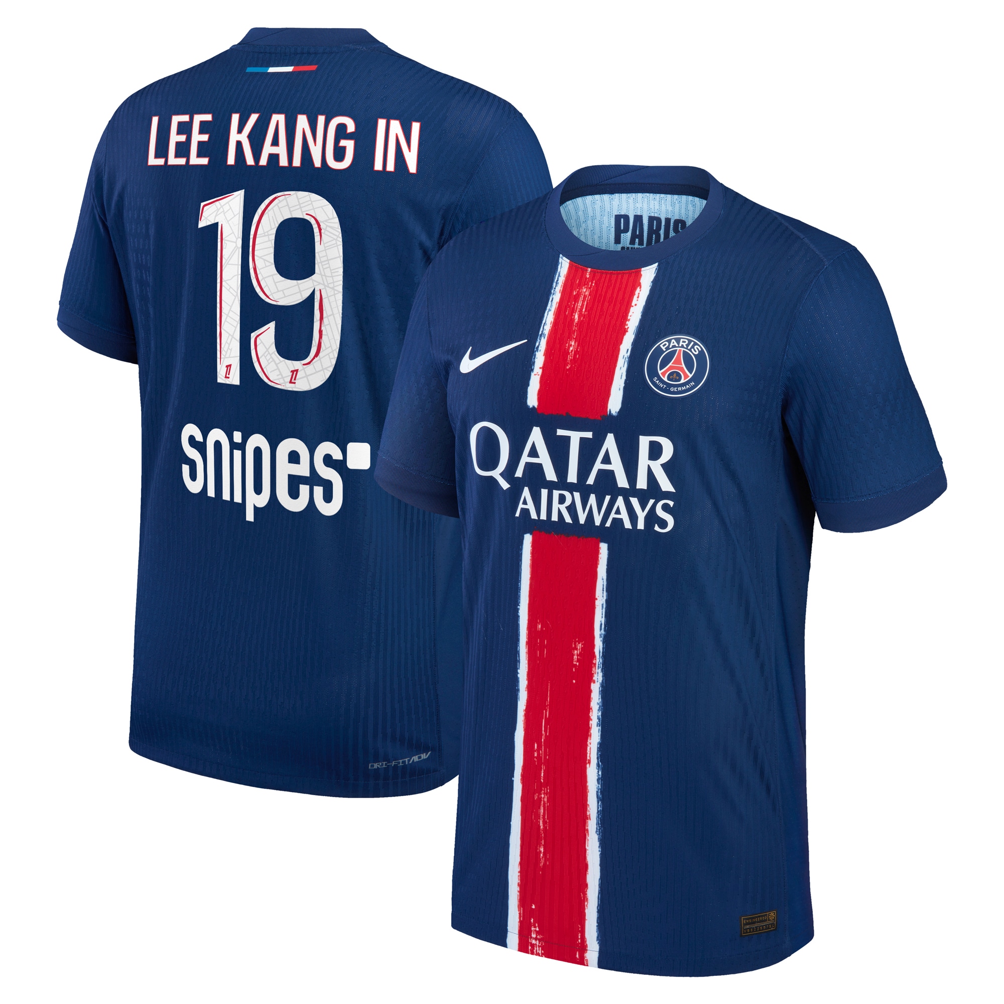 maillot domicile match psg nike dri-fit adv 2425 avec flocage lee kang in 19 Série | Maillots et Vêtements PSG Exclusifs sur PSG Shop