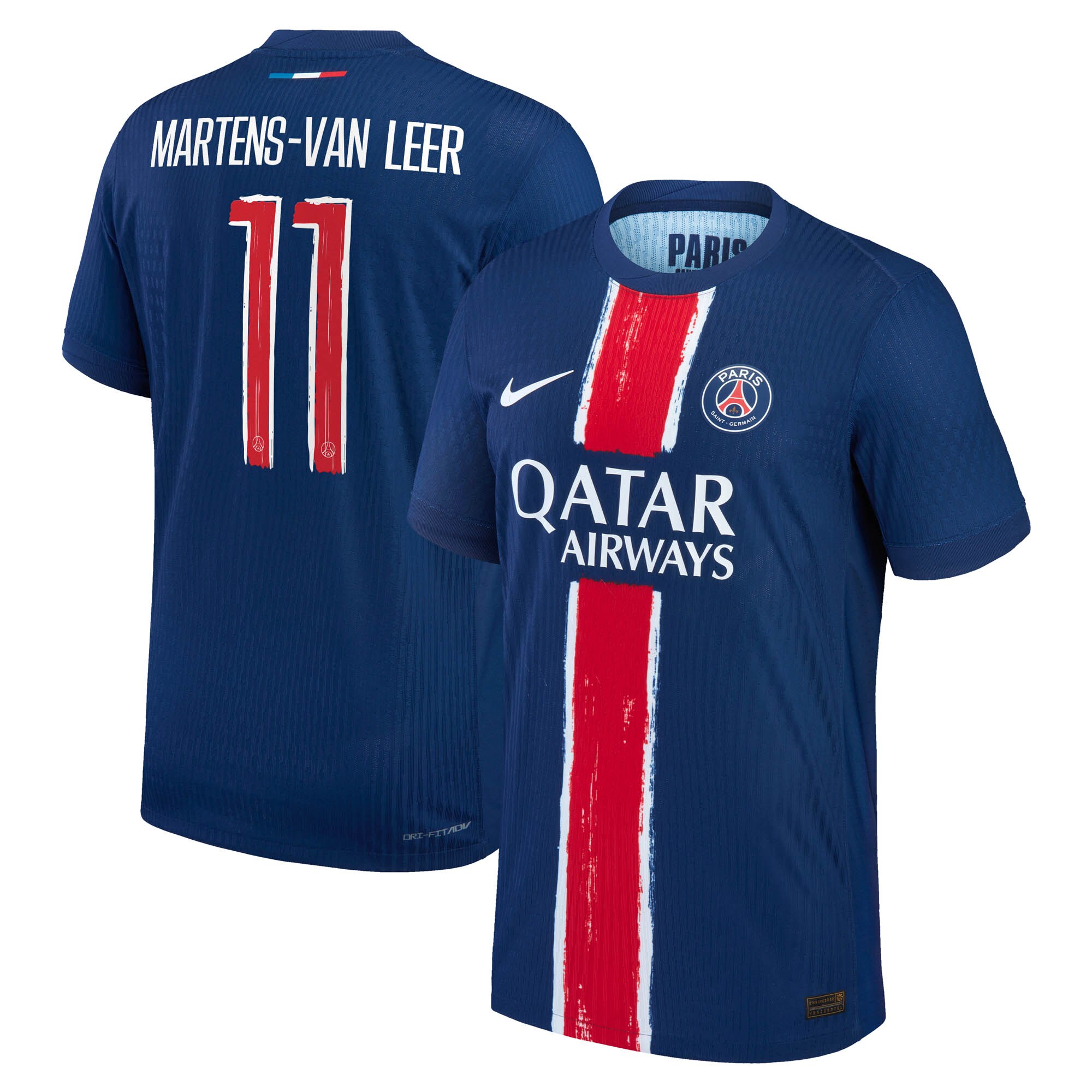 maillot domicile match psg nike dri-fit adv 2425 avec flocage martens-van leer 11 Série | Maillots et Vêtements PSG Exclusifs sur PSG Shop