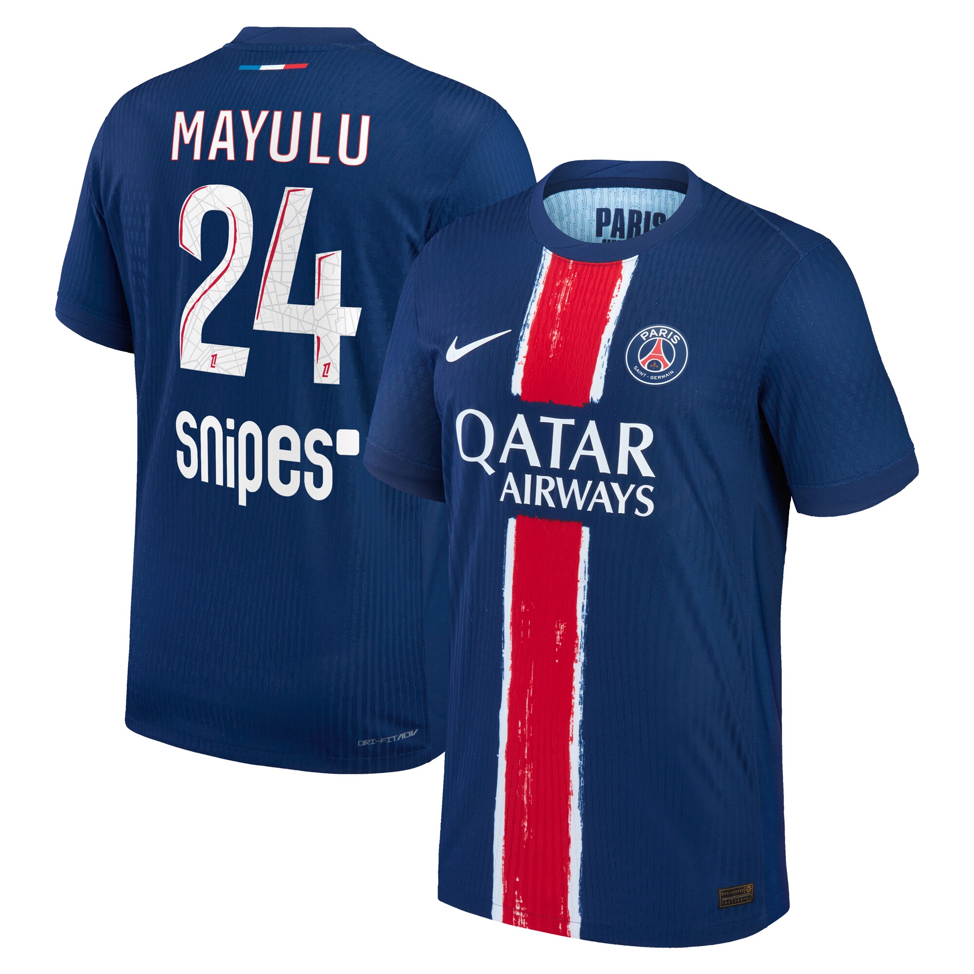 maillot domicile match psg nike dri-fit adv 2425 avec flocage mayulu 24 Série | Maillots et Vêtements PSG Exclusifs sur PSG Shop