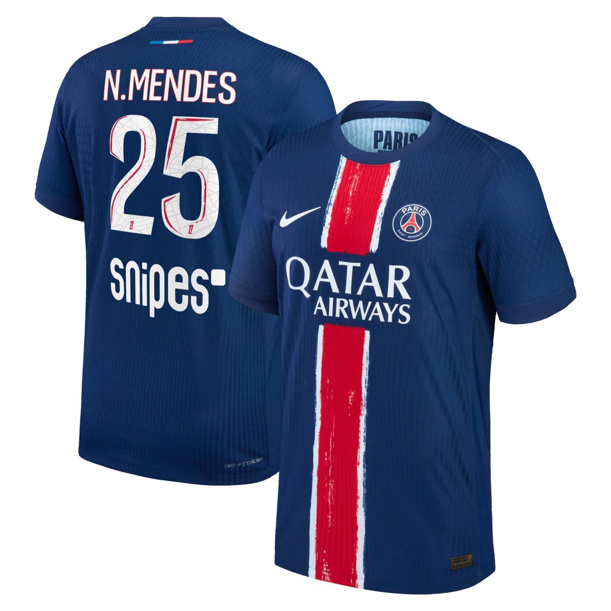 maillot domicile match psg nike dri-fit adv 2425 avec flocage n.mendes 25 Série | Maillots et Vêtements PSG Exclusifs sur PSG Shop