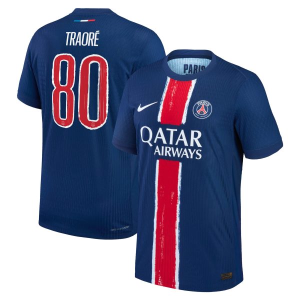 maillot domicile match psg nike dri-fit adv 2425 avec flocage traore 80 Série | Maillots et Vêtements PSG Exclusifs sur PSG Shop