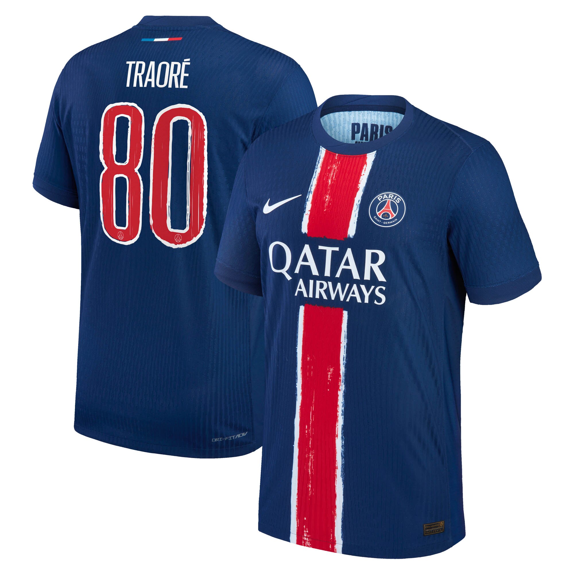 maillot domicile match psg nike dri-fit adv 2425 avec flocage traore 80 Série | Maillots et Vêtements PSG Exclusifs sur PSG Shop
