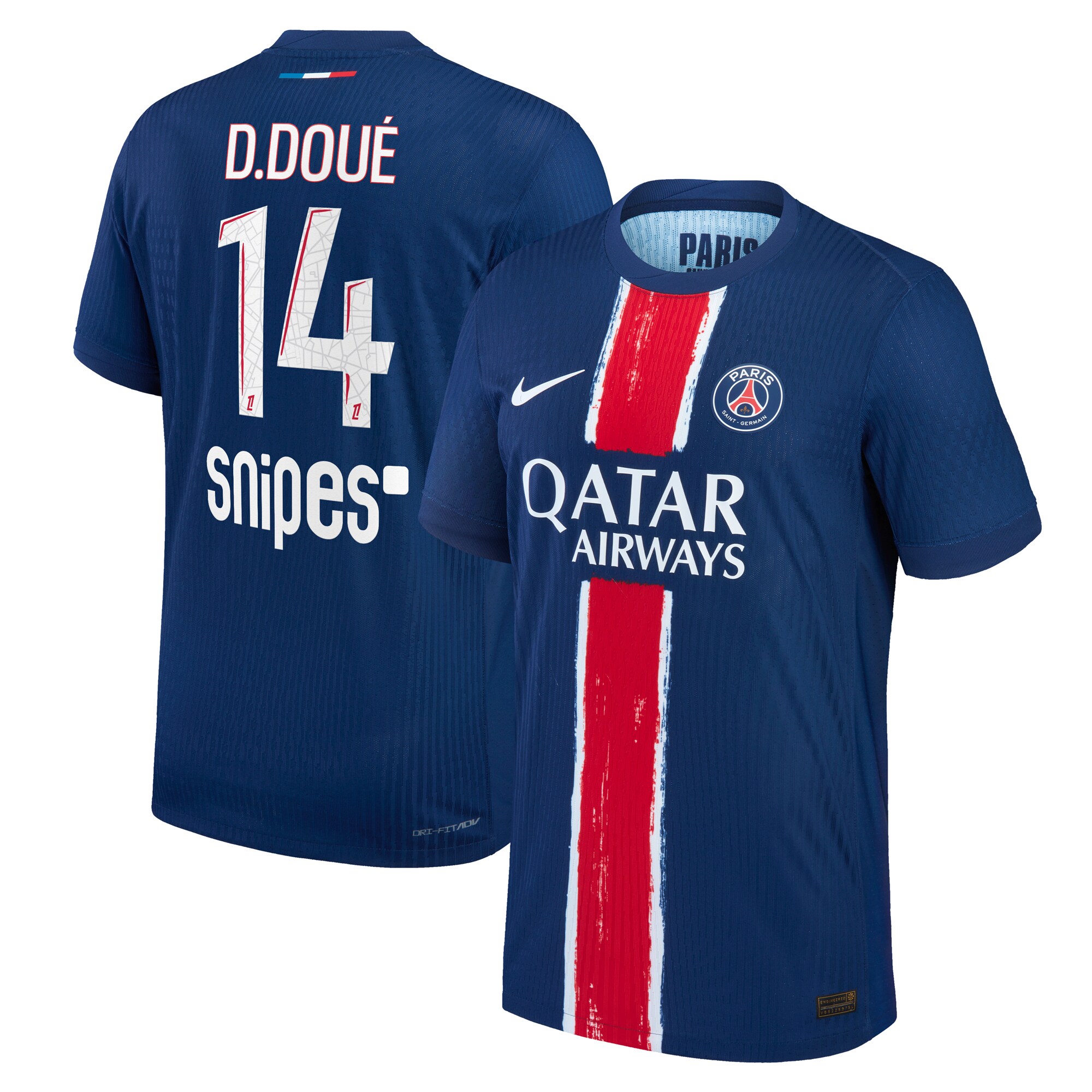 maillot domicile match psg nike dri-fit adv 2425 – enfant avec flocage d.doue 14 Série | Maillots et Vêtements PSG Exclusifs sur PSG Shop