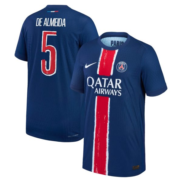 maillot domicile match psg nike dri-fit adv 2425 – enfant avec flocage de almeida 5 Série | Maillots et Vêtements PSG Exclusifs sur PSG Shop