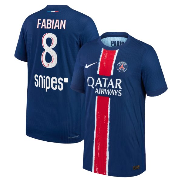 maillot domicile match psg nike dri-fit adv 2425 – enfant avec flocage fabian 8 Série | Maillots et Vêtements PSG Exclusifs sur PSG Shop