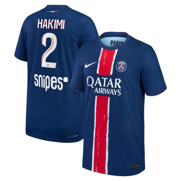 maillot domicile match psg nike dri-fit adv 2425 – enfant avec flocage hakimi 2 Série | Maillots et Vêtements PSG Exclusifs sur PSG Shop