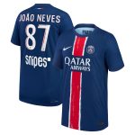 maillot domicile match psg nike dri-fit adv 2425 – enfant avec flocage joao neves 87 Série | Maillots et Vêtements PSG Exclusifs sur PSG Shop