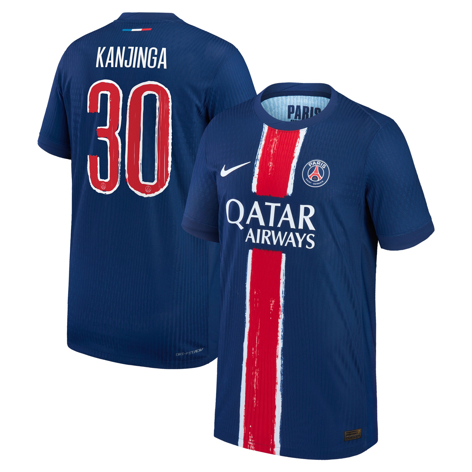maillot domicile match psg nike dri-fit adv 2425 – enfant avec flocage kanjinga 30 Série | Maillots et Vêtements PSG Exclusifs sur PSG Shop