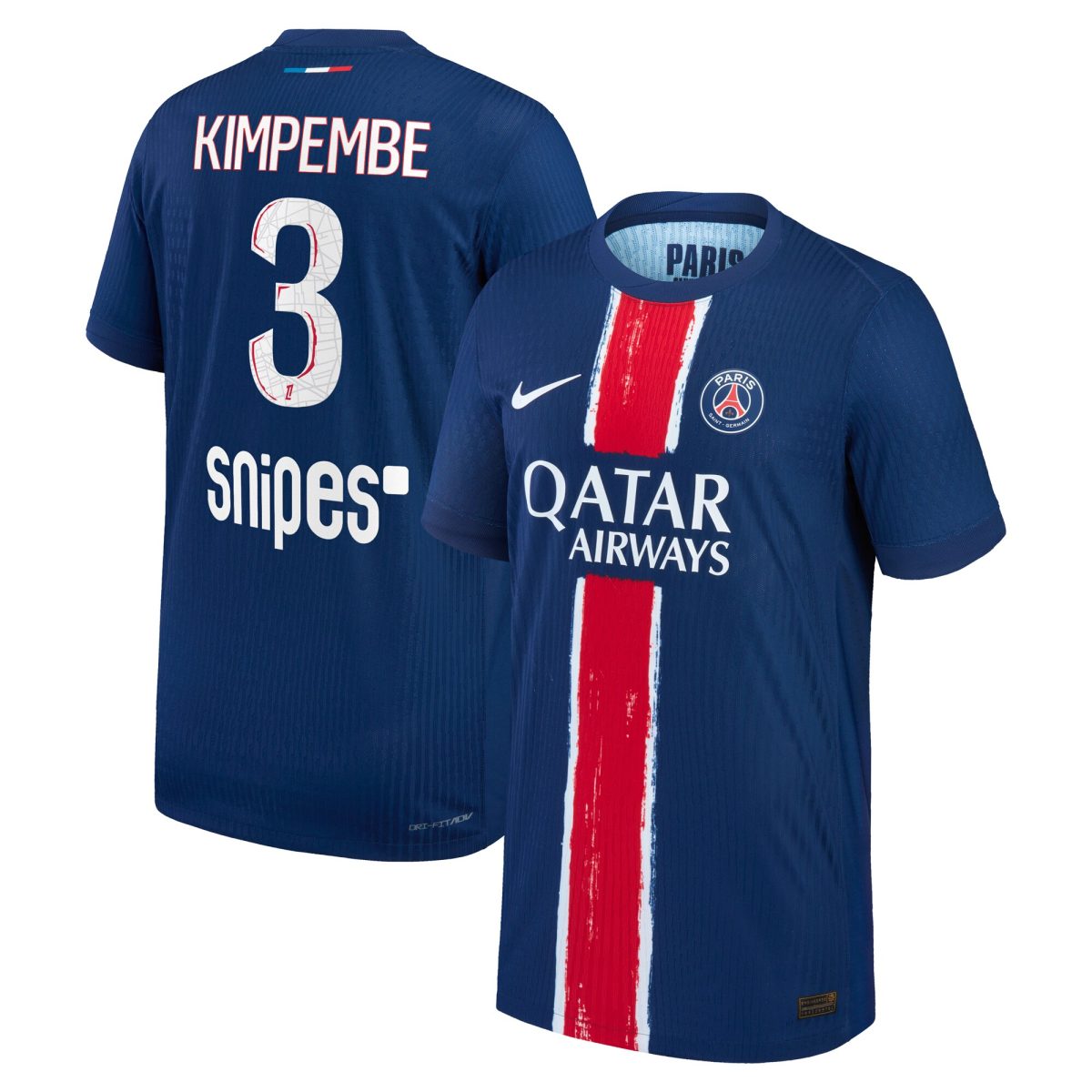 maillot domicile match psg nike dri-fit adv 2425 – enfant avec flocage kimpembe 3 Série | Maillots et Vêtements PSG Exclusifs sur PSG Shop