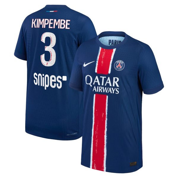 maillot domicile match psg nike dri-fit adv 2425 – enfant avec flocage kimpembe 3 Série | Maillots et Vêtements PSG Exclusifs sur PSG Shop