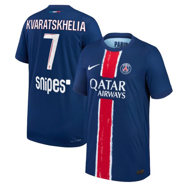 maillot domicile match psg nike dri-fit adv 2425 – enfant avec flocage kvaratskhelia 7 Série | Maillots et Vêtements PSG Exclusifs sur PSG Shop