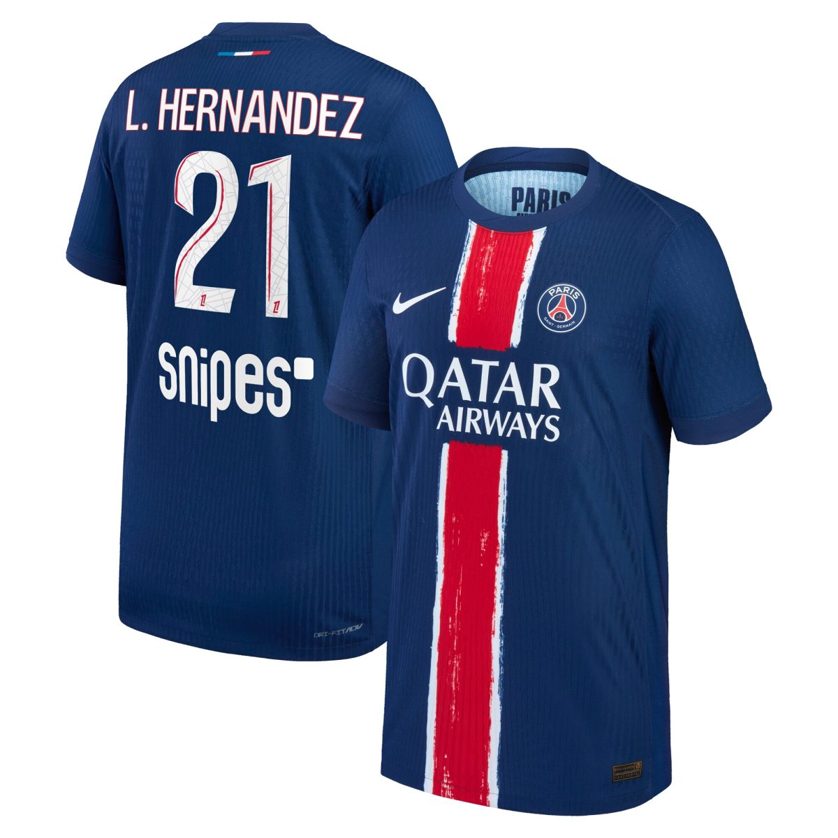 maillot domicile match psg nike dri-fit adv 2425 – enfant avec flocage l.hernandez 21 Série | Maillots et Vêtements PSG Exclusifs sur PSG Shop