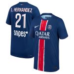 maillot domicile match psg nike dri-fit adv 2425 – enfant avec flocage l.hernandez 21 Série | Maillots et Vêtements PSG Exclusifs sur PSG Shop