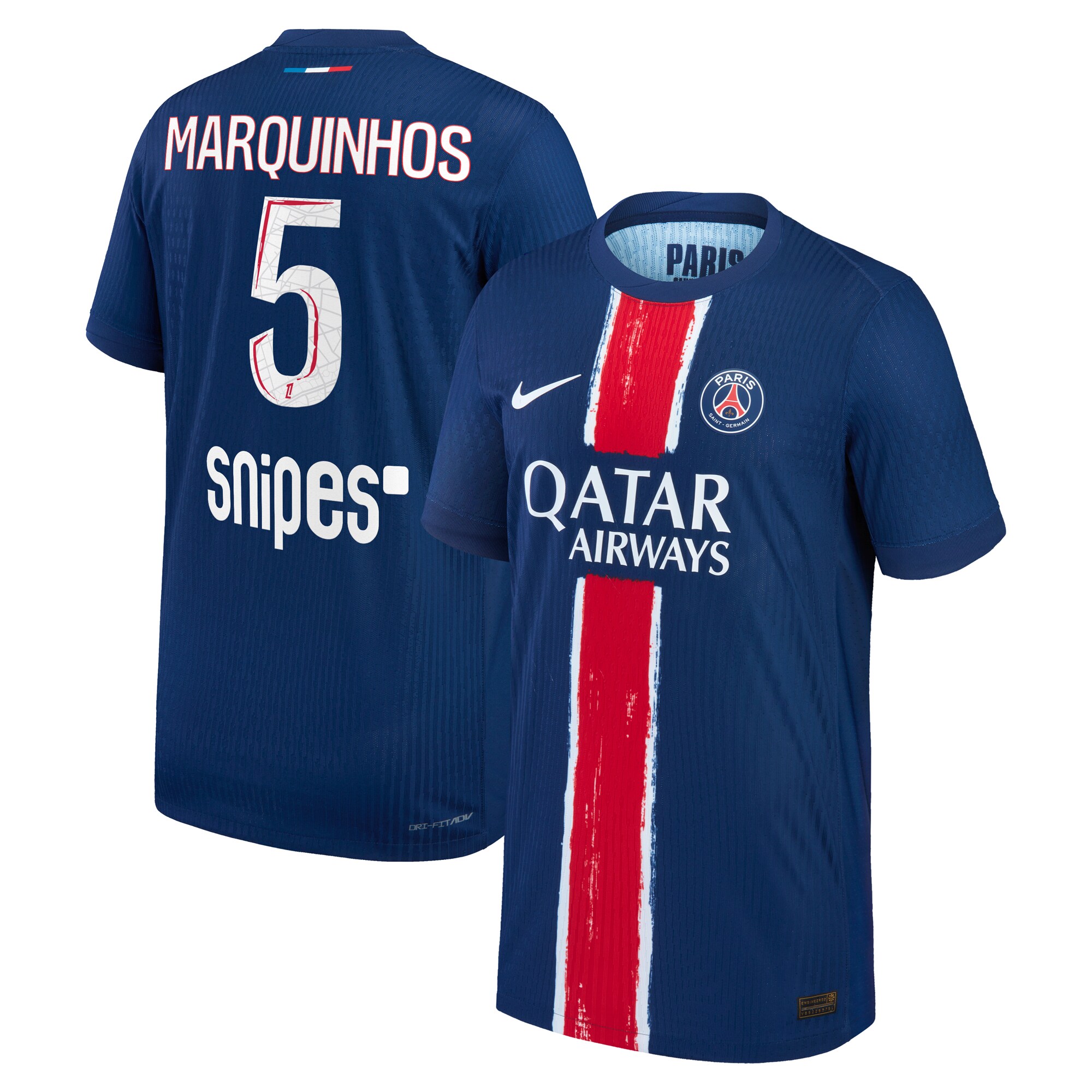 maillot domicile match psg nike dri-fit adv 2425 – enfant avec flocage marquinhos 5 Série | Maillots et Vêtements PSG Exclusifs sur PSG Shop