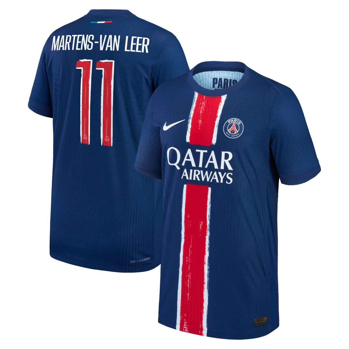 maillot domicile match psg nike dri-fit adv 2425 – enfant avec flocage martens-van leer 11 Série | Maillots et Vêtements PSG Exclusifs sur PSG Shop