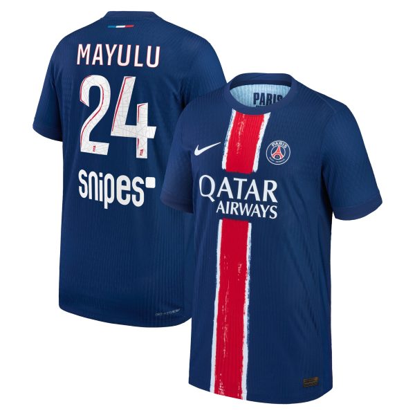 maillot domicile match psg nike dri-fit adv 2425 – enfant avec flocage mayulu 24 Série | Maillots et Vêtements PSG Exclusifs sur PSG Shop