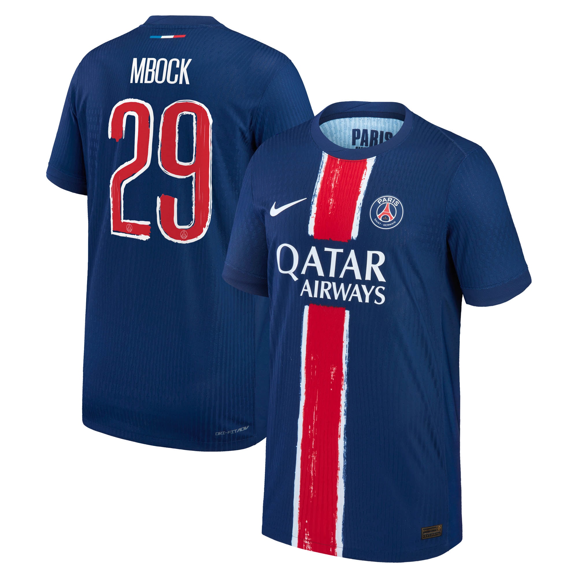 maillot domicile match psg nike dri-fit adv 2425 – enfant avec flocage mbock 29 Série | Maillots et Vêtements PSG Exclusifs sur PSG Shop