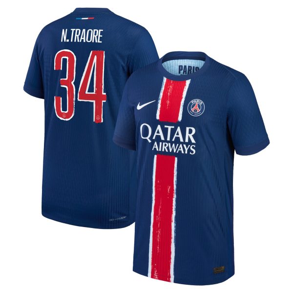 maillot domicile match psg nike dri-fit adv 2425 – enfant avec flocage n.traore 34 Série | Maillots et Vêtements PSG Exclusifs sur PSG Shop