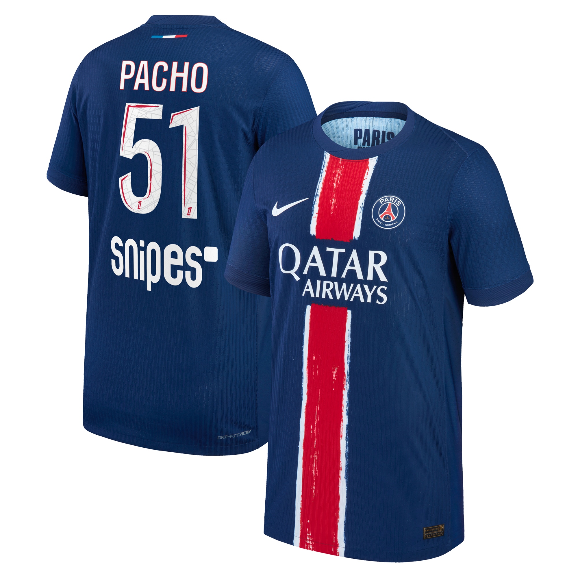 maillot domicile match psg nike dri-fit adv 2425 – enfant avec flocage pacho 51 Série | Maillots et Vêtements PSG Exclusifs sur PSG Shop
