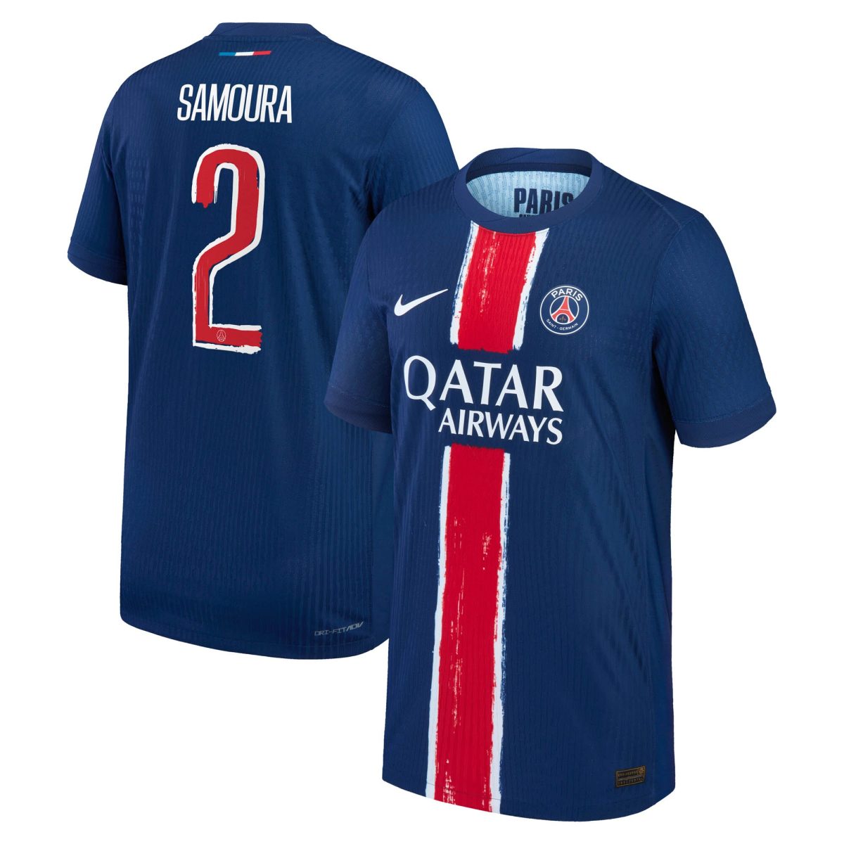 maillot domicile match psg nike dri-fit adv 2425 – enfant avec flocage samoura 2 Série | Maillots et Vêtements PSG Exclusifs sur PSG Shop