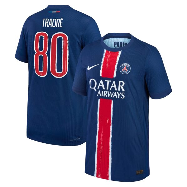 maillot domicile match psg nike dri-fit adv 2425 – enfant avec flocage traore 80 Série | Maillots et Vêtements PSG Exclusifs sur PSG Shop