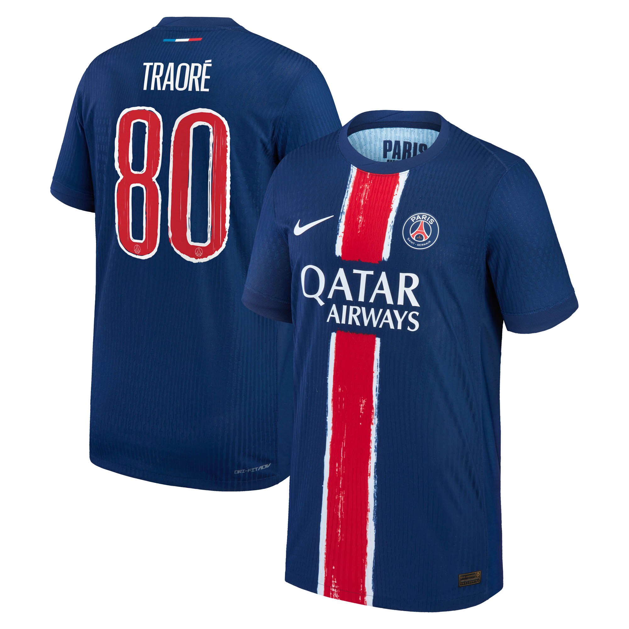maillot domicile match psg nike dri-fit adv 2425 – enfant avec flocage traore 80 Série | Maillots et Vêtements PSG Exclusifs sur PSG Shop