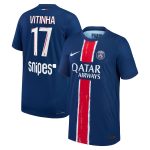 maillot domicile match psg nike dri-fit adv 2425 – enfant avec flocage vitinha 17 Série | Maillots et Vêtements PSG Exclusifs sur PSG Shop