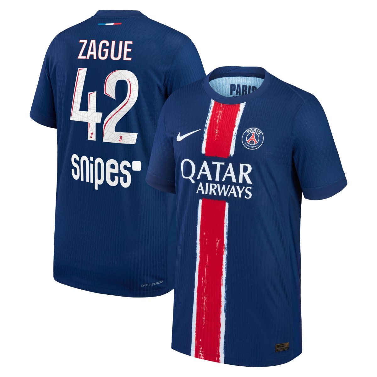 maillot domicile match psg nike dri-fit adv 2425 – enfant avec flocage zague 42 Série | Maillots et Vêtements PSG Exclusifs sur PSG Shop
