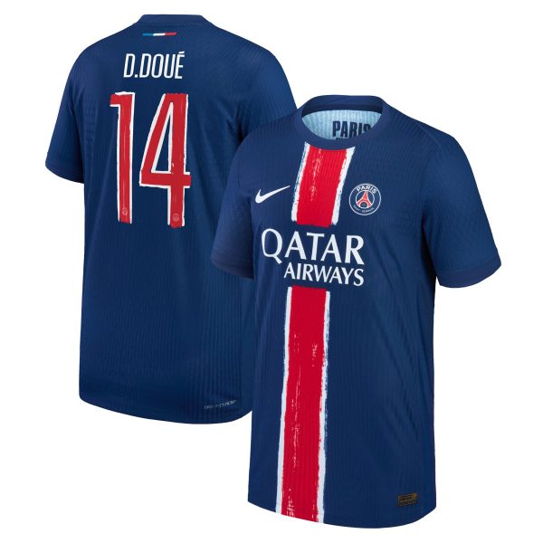 maillot domicile match psg nike dri-fit adv 2425 – enfant – flocage coupe d.doue 14 Série | Maillots et Vêtements PSG Exclusifs sur PSG Shop