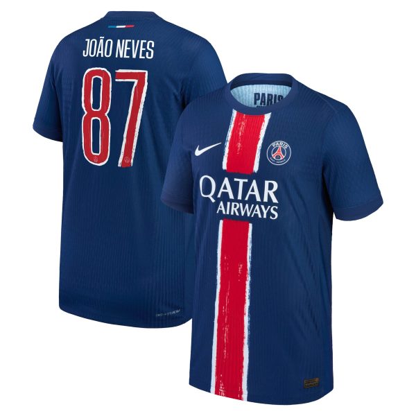 maillot domicile match psg nike dri-fit adv 2425 – enfant – flocage coupe joao neves 87 Série | Maillots et Vêtements PSG Exclusifs sur PSG Shop