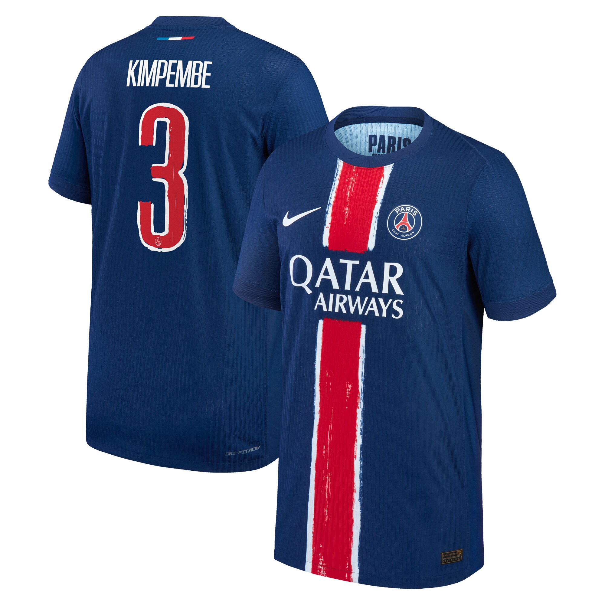 maillot domicile match psg nike dri-fit adv 2425 – enfant – flocage coupe kimpembe 3 Série | Maillots et Vêtements PSG Exclusifs sur PSG Shop