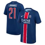 maillot domicile match psg nike dri-fit adv 2425 – enfant – flocage coupe l.hernandez 21 Série | Maillots et Vêtements PSG Exclusifs sur PSG Shop