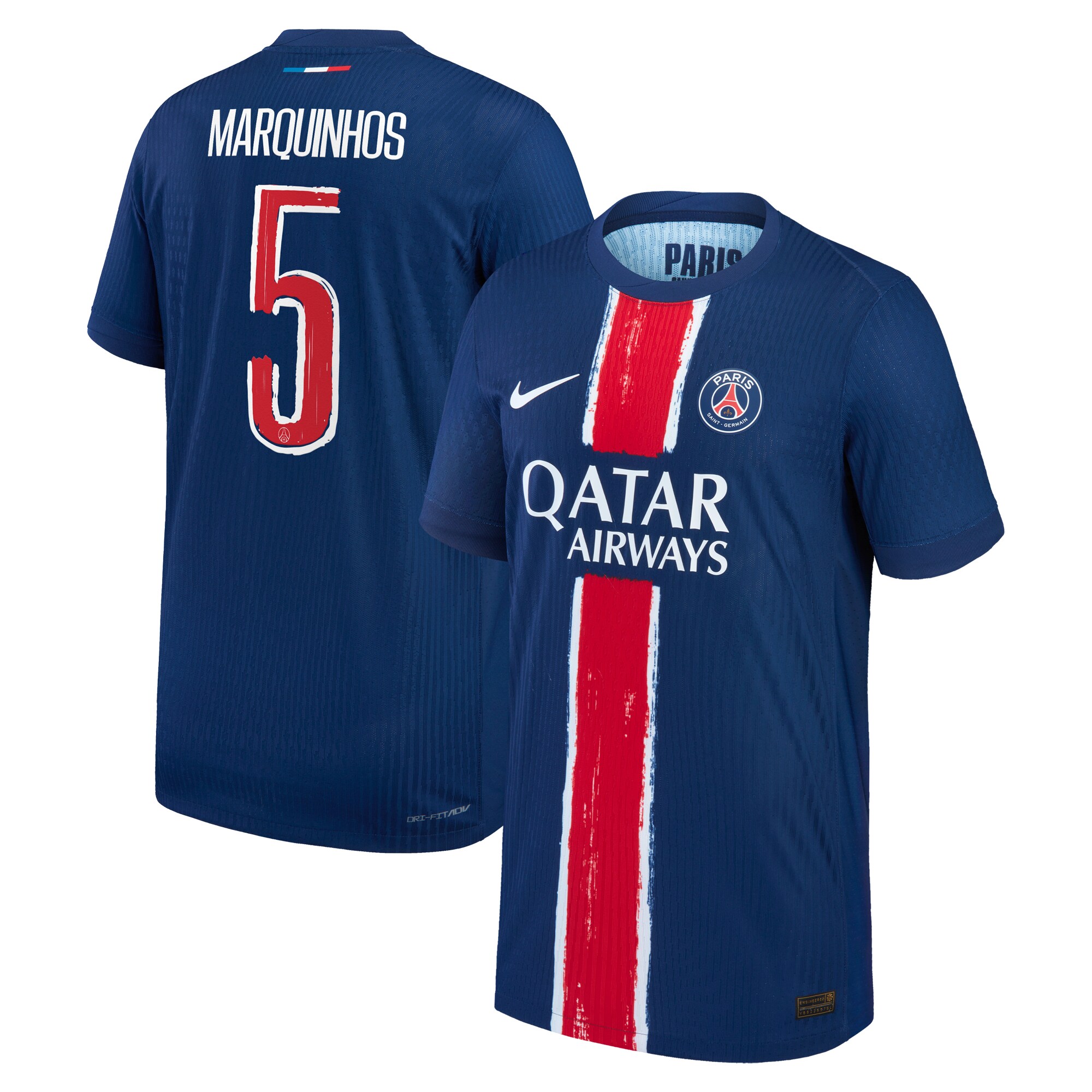 maillot domicile match psg nike dri-fit adv 2425 – enfant – flocage coupe marquinhos 5 Série | Maillots et Vêtements PSG Exclusifs sur PSG Shop