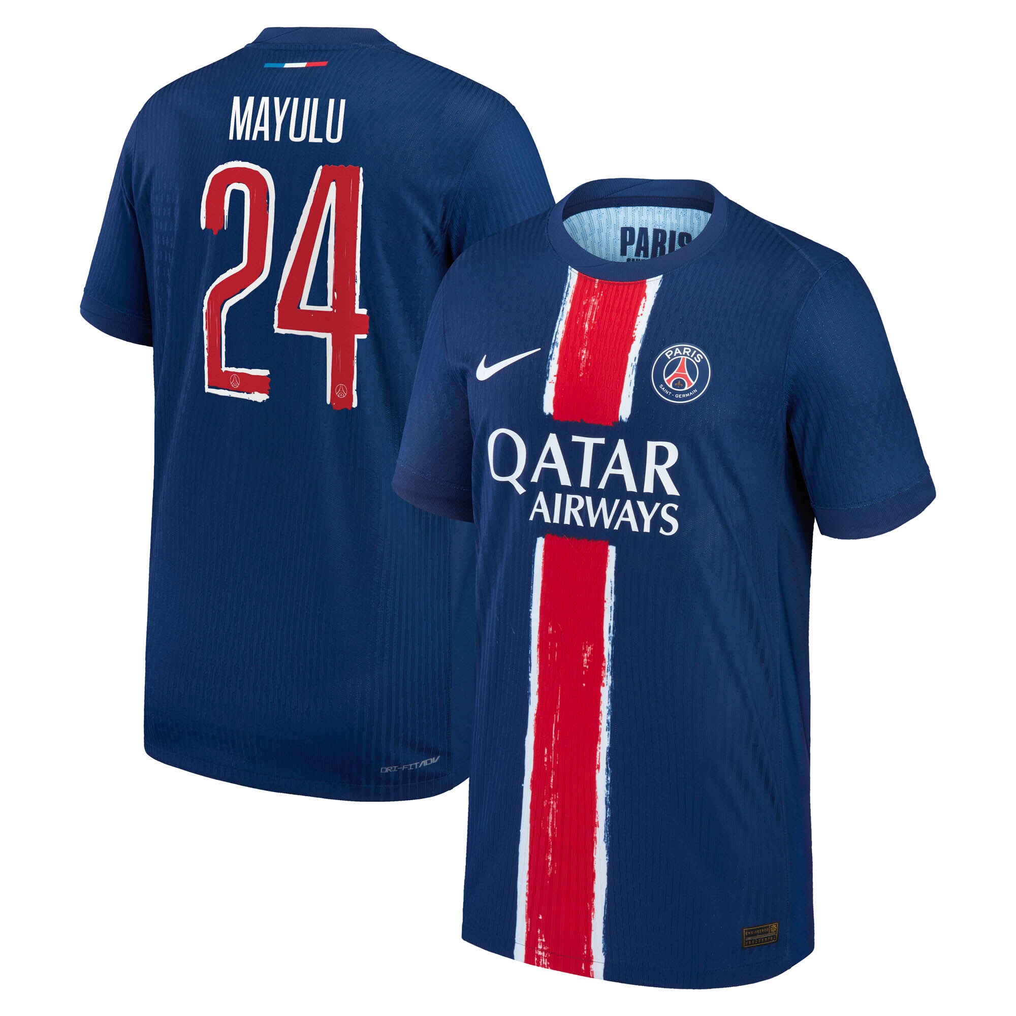 maillot domicile match psg nike dri-fit adv 2425 – enfant – flocage coupe mayulu 24 Série | Maillots et Vêtements PSG Exclusifs sur PSG Shop