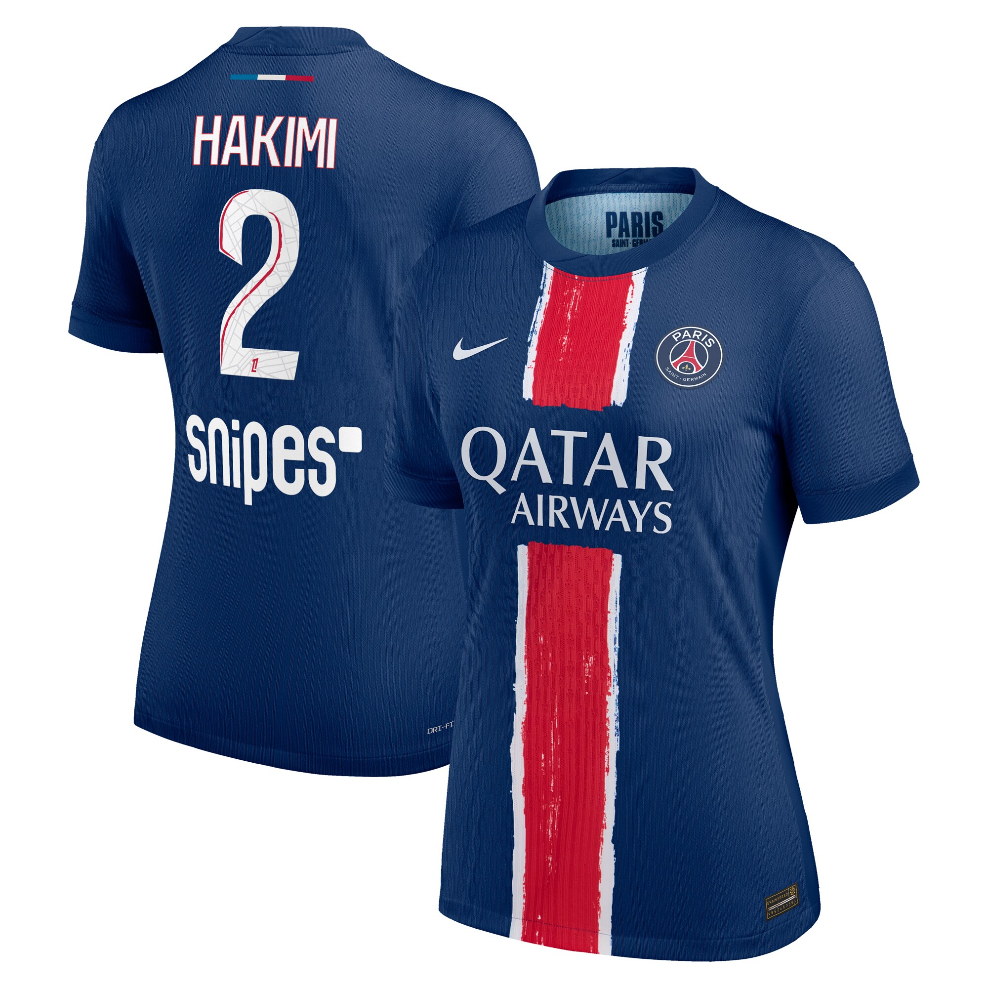 maillot domicile match psg nike dri-fit adv 2425 – femme avec flocage hakimi 2 Série | Maillots et Vêtements PSG Exclusifs sur PSG Shop