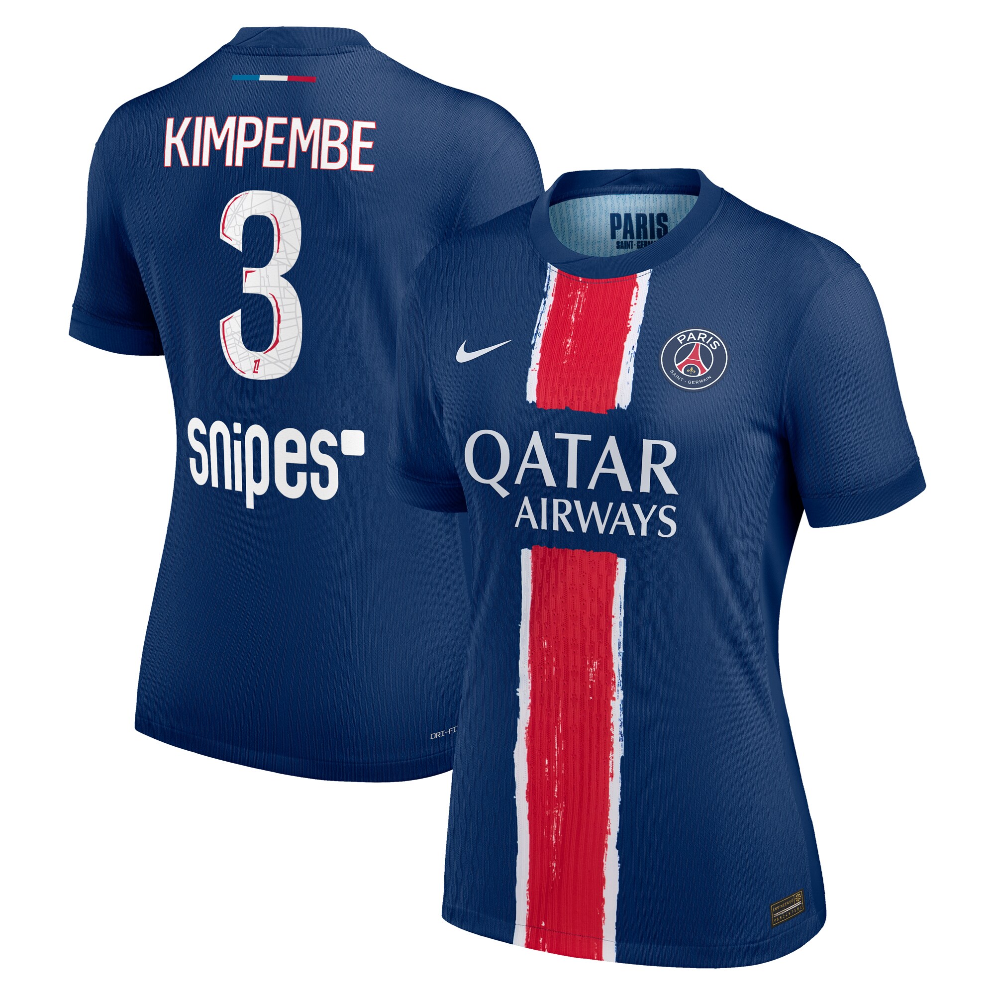 maillot domicile match psg nike dri-fit adv 2425 – femme avec flocage kimpembe 3 Série | Maillots et Vêtements PSG Exclusifs sur PSG Shop