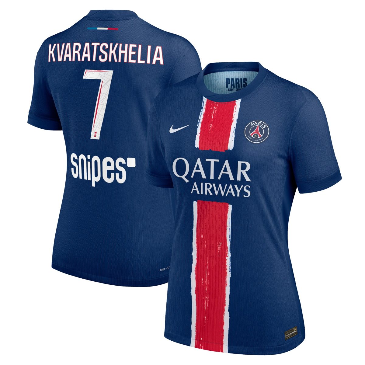 maillot domicile match psg nike dri-fit adv 2425 – femme avec flocage kvaratskhelia 7 Série | Maillots et Vêtements PSG Exclusifs sur PSG Shop