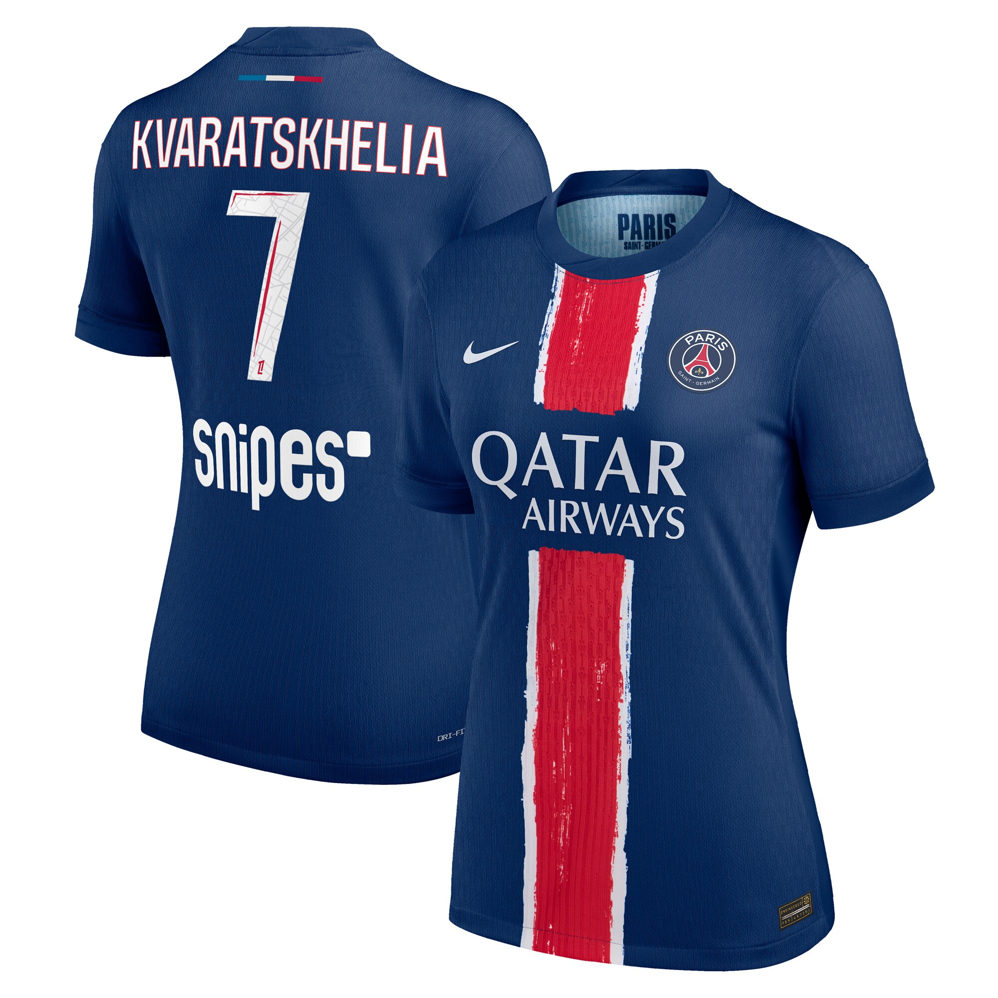maillot domicile match psg nike dri-fit adv 2425 – femme avec flocage kvaratskhelia 7 Série | Maillots et Vêtements PSG Exclusifs sur PSG Shop