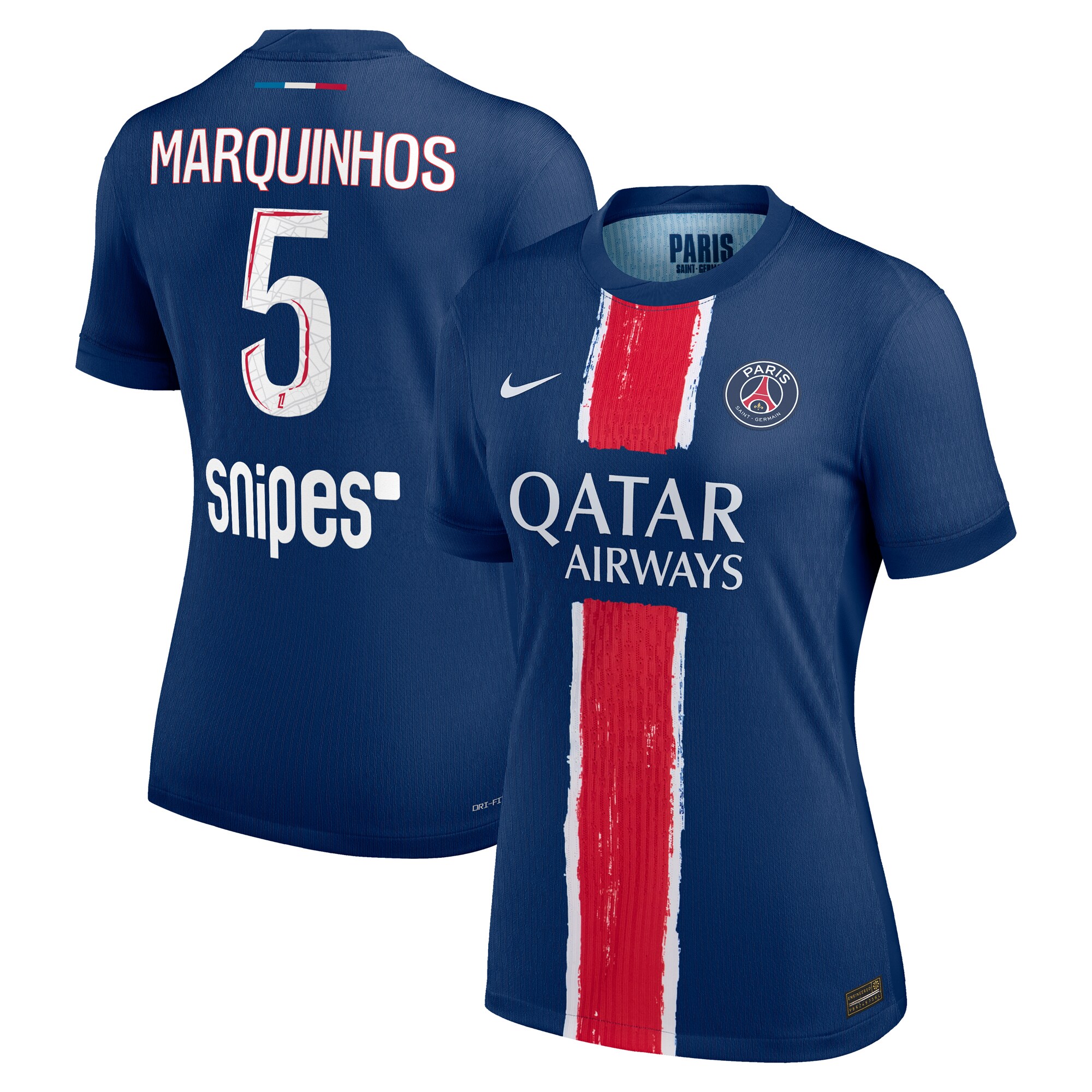 maillot domicile match psg nike dri-fit adv 2425 – femme avec flocage marquinhos 5 Série | Maillots et Vêtements PSG Exclusifs sur PSG Shop
