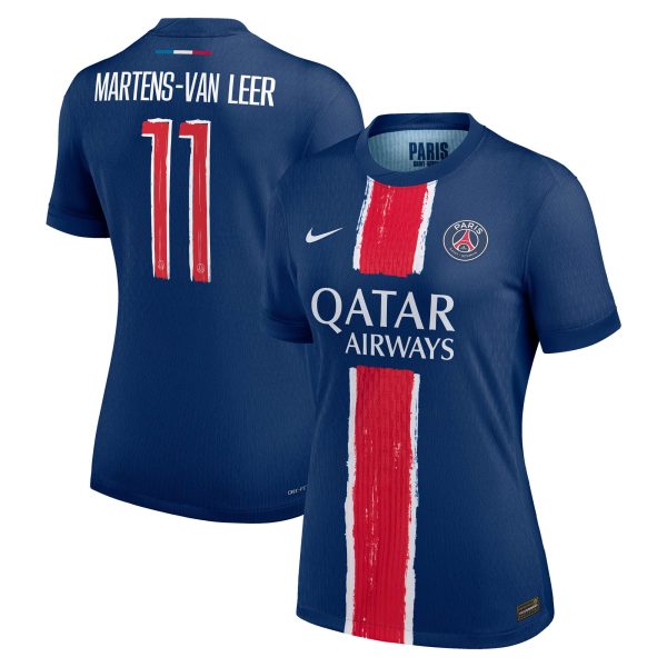 maillot domicile match psg nike dri-fit adv 2425 – femme avec flocage martens-van leer 11 Série | Maillots et Vêtements PSG Exclusifs sur PSG Shop