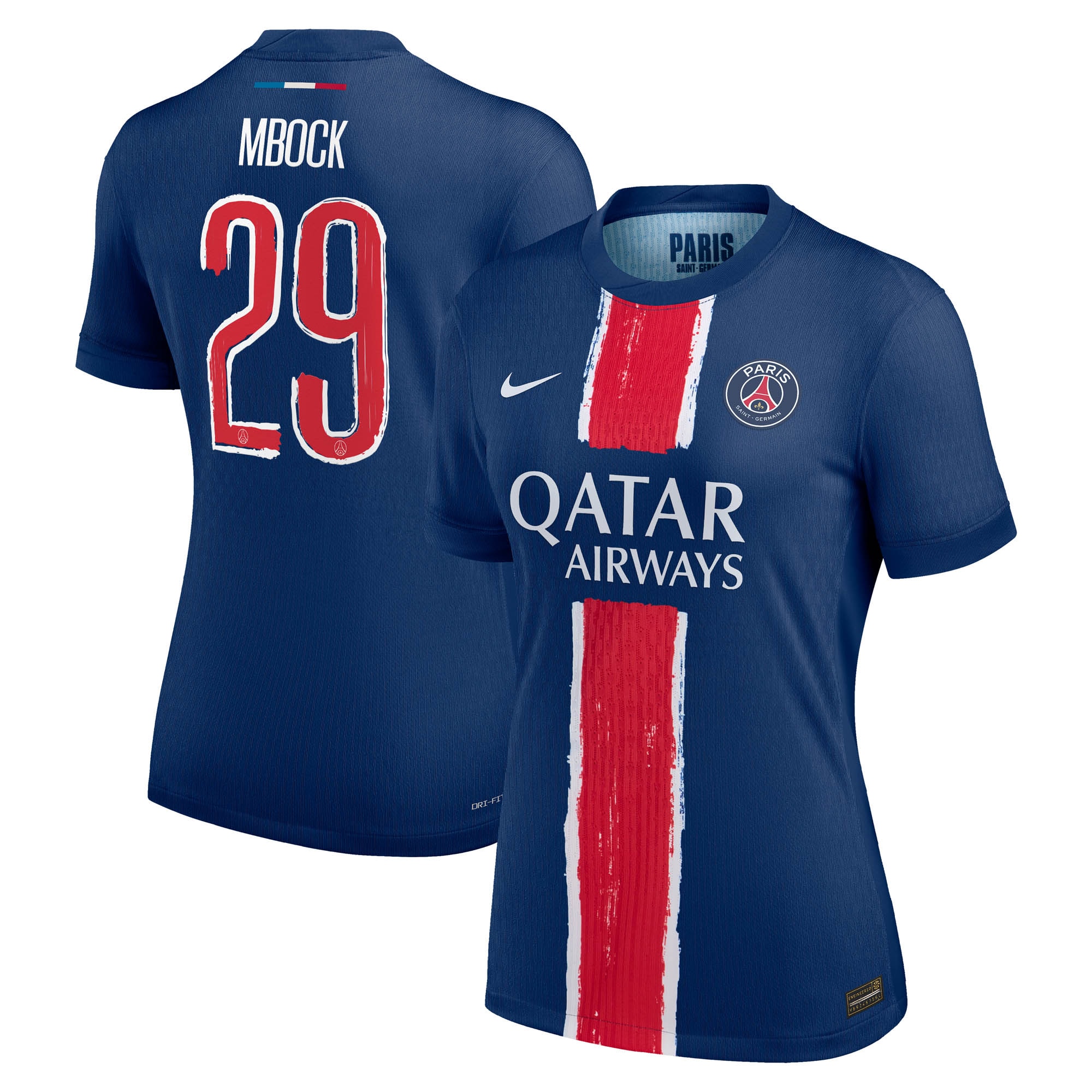 maillot domicile match psg nike dri-fit adv 2425 – femme avec flocage mbock 29 Série | Maillots et Vêtements PSG Exclusifs sur PSG Shop