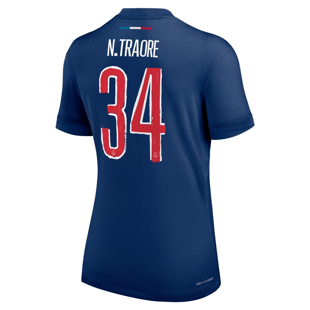 maillot domicile match psg nike dri-fit adv 2425 – femme avec flocage n.traore 34 Série | Maillots et Vêtements PSG Exclusifs sur PSG Shop