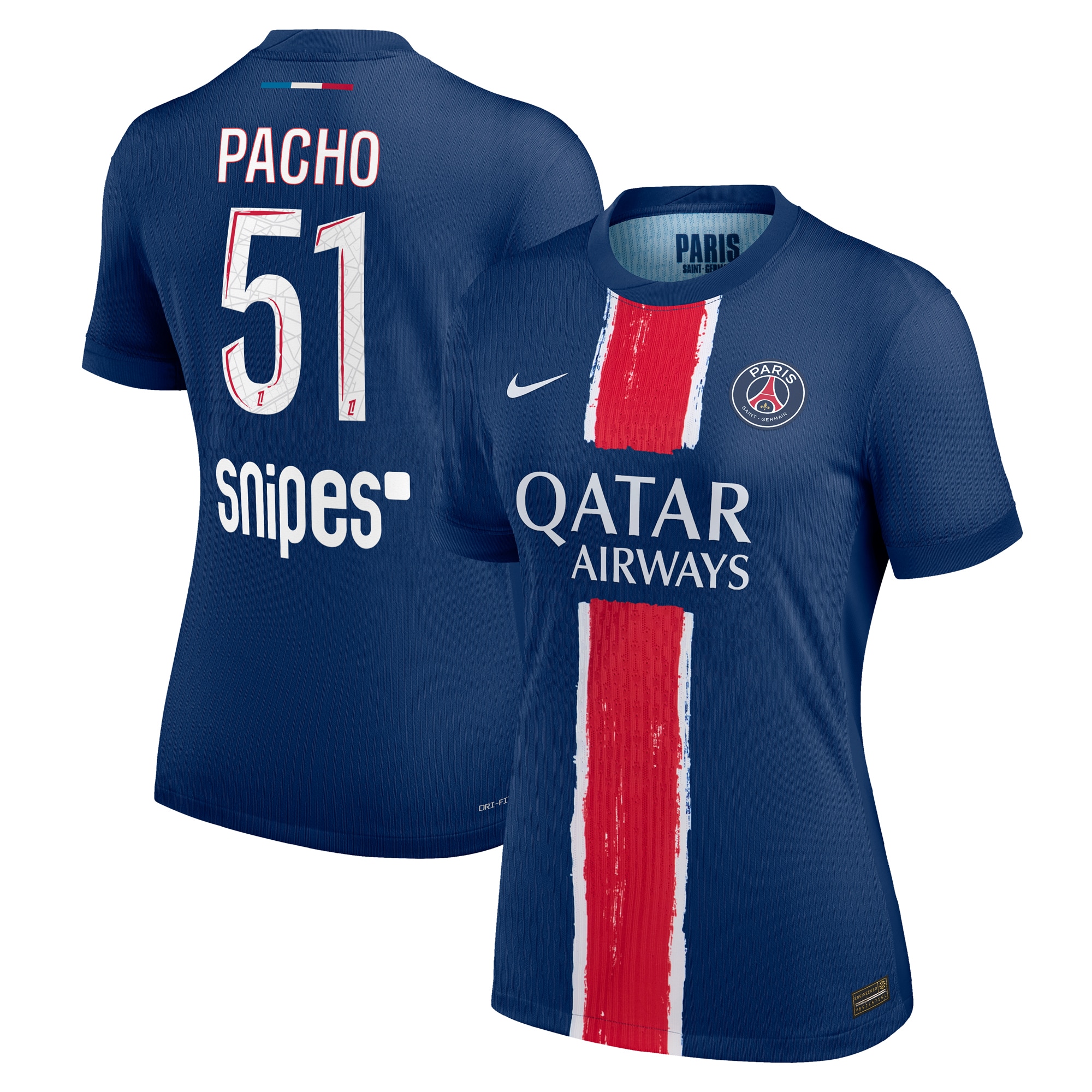 maillot domicile match psg nike dri-fit adv 2425 – femme avec flocage pacho 51 Série | Maillots et Vêtements PSG Exclusifs sur PSG Shop