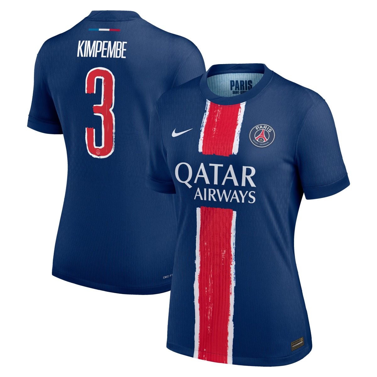 maillot domicile match psg nike dri-fit adv 2425 – femme – flocage coupe kimpembe 3 Série | Maillots et Vêtements PSG Exclusifs sur PSG Shop